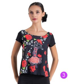 Camiseta Flamenco Happy Dance con escote abierto