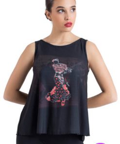 Camiseta Flamenco Happy Dance con escote abierto