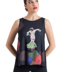 Camiseta Flamenco Happy Dance con escote abierto