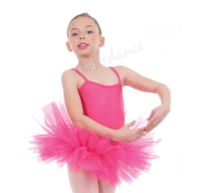 Maillot con Falda Tutú de Danza / Gimnasia para Niña Tirante Fino Color Rosa