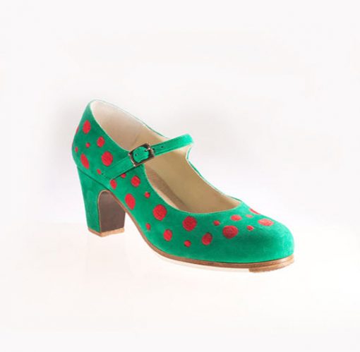 Zapatos de Flamenco Mujer Begoña Cervera Topos Bordado