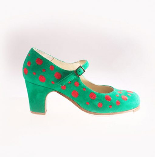 Zapatos de Flamenco Mujer Begoña Cervera Topos Bordado