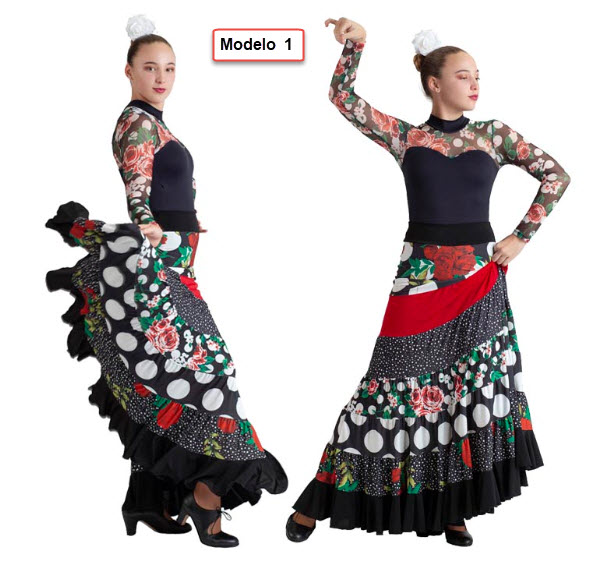 Happy Dance. Falda Flamenca de Mujer para Ensayo y Escenario. Ref