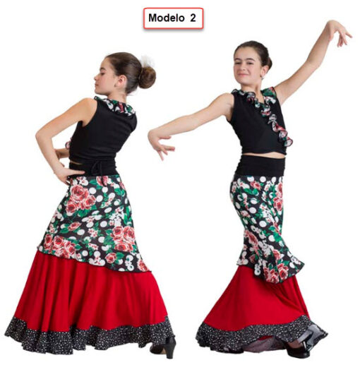 Falda Flamenca Volante Diagonal Happy Dance