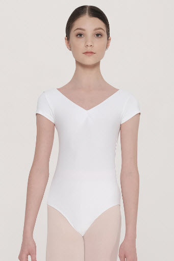 Maillot ballet manga corta - Lunares Blancos