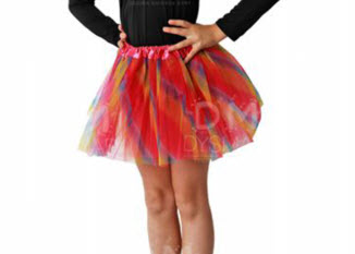 Falda de Ballet Tul Corta Multicolor