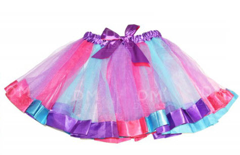 Falda de Ballet Tul Corta Multicolor