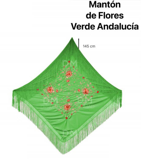 Mantón Flamenco con Flores CHD (145 cm)