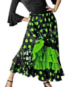 Falda Flamenco Lunares con Volantes en Liso Adulto