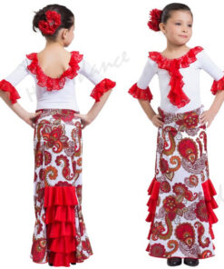 Falda Flamenca Volantes Roja Happy Dance