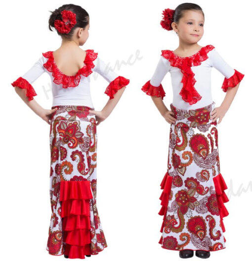 Falda Flamenca Volantes Roja Happy Dance