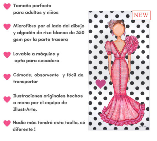 Toalla Secado Rápido Diseños Flamencos