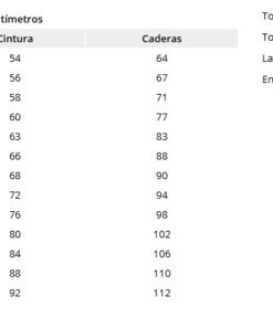 Medidas Maillot Gimnasia Rítmica/Patinaje