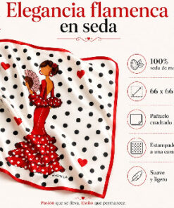 Pañuelo Seda Diseño Flamenco