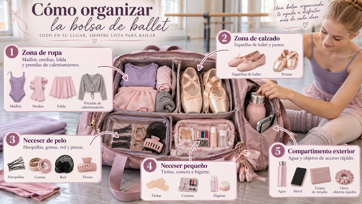 como organizar la bolsa de ballet